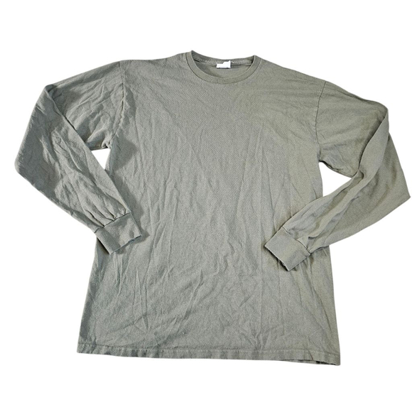 Men's Soffe Large Olive Green Long Sleeve Tee Cree Neck Shirt - Picture 1 of 6